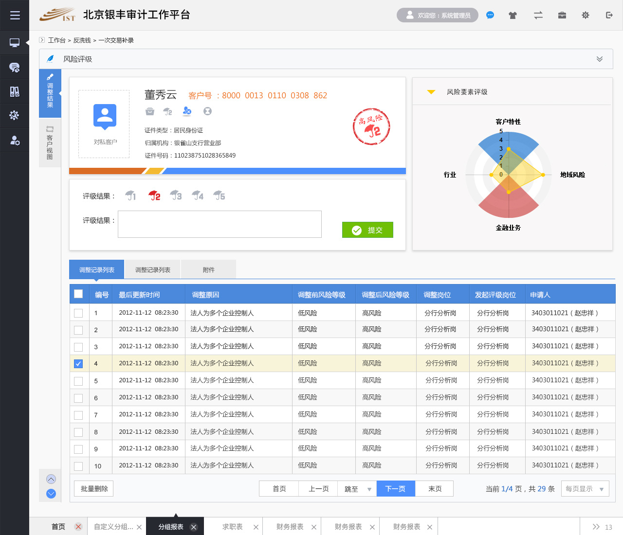 銀豐新融審計監控管理平臺銀豐審計反洗錢平臺設計