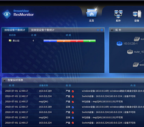 北京銀信長遠科技BrowseView ResMoniter UI設計 